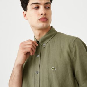 Рубашка Lacoste , цвет зеленый, для мужчин