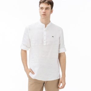 Рубашка Lacoste , цвет белый, для мужчин Рубашка Lacoste , цвет белый, для мужчин