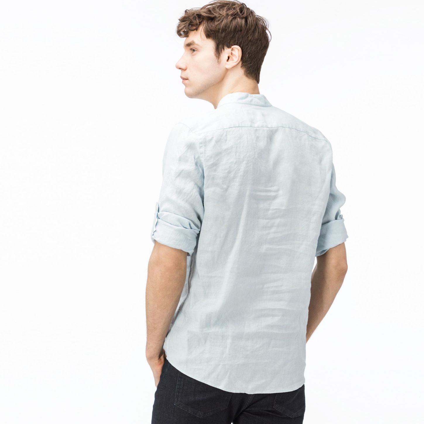 Рубашка Lacoste , цвет голубой, для мужчин Рубашка Lacoste , цвет голубой, для мужчин