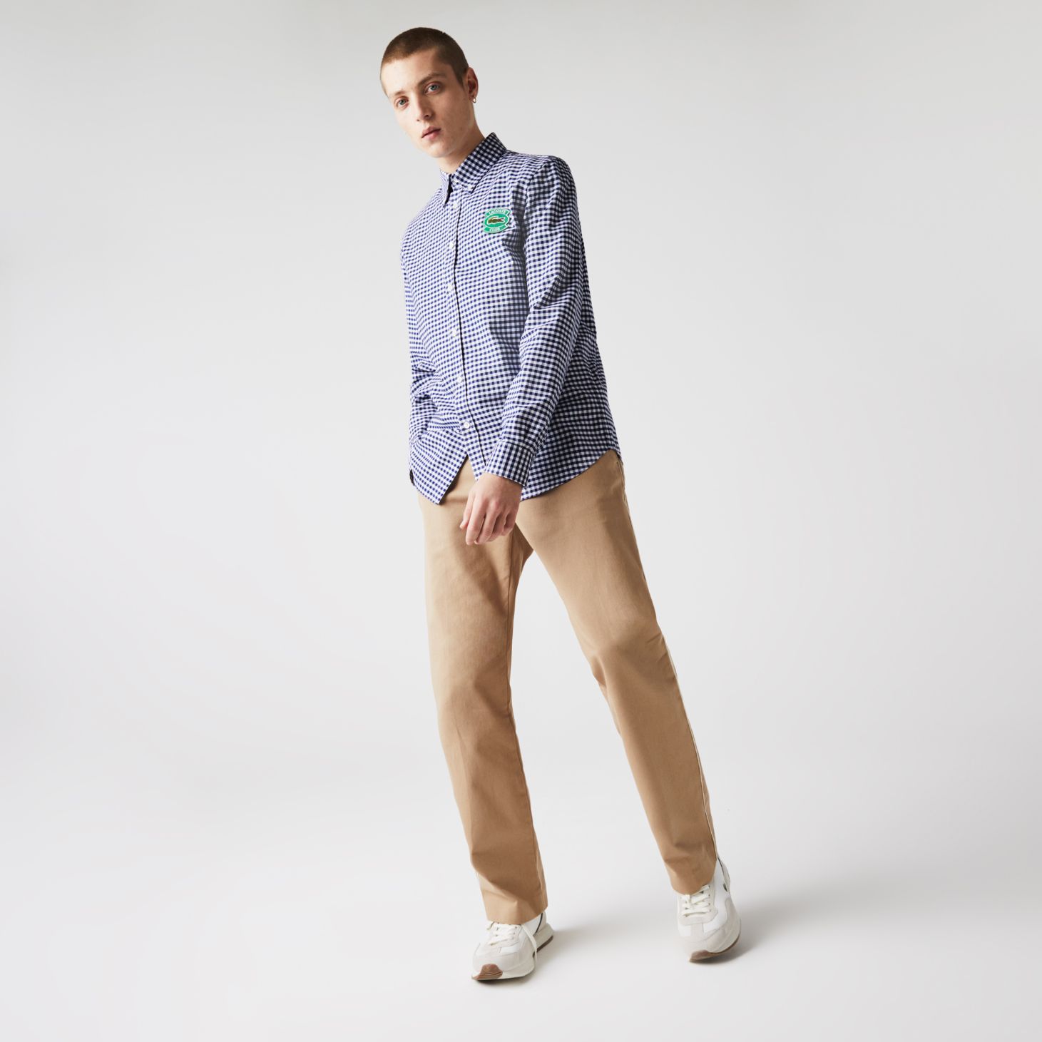Рубашка Lacoste , цвет синий, для мужчин Рубашка Lacoste , цвет синий, для мужчин