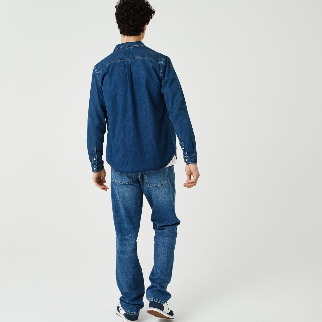 Рубашка Lacoste , цвет синий, для мужчин Рубашка Lacoste , цвет синий, для мужчин
