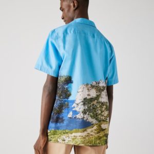 Рубашка Lacoste , цвет голубой, для мужчин