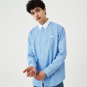 Рубашка Lacoste , цвет голубой, для мужчин Рубашка Lacoste , цвет голубой, для мужчин