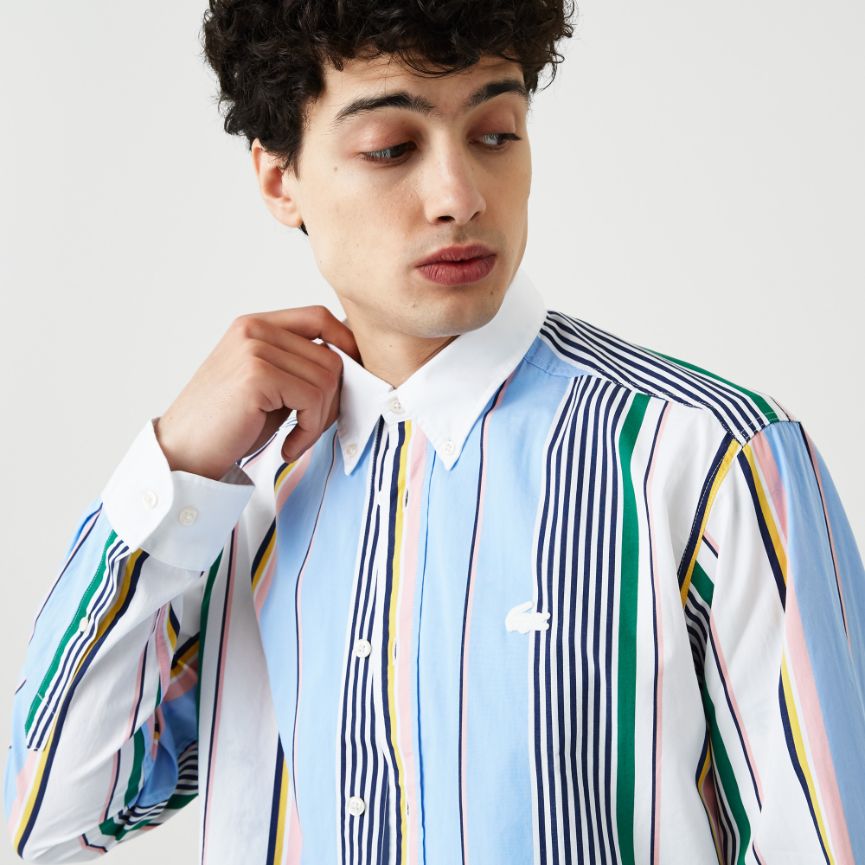 Рубашка Lacoste , цвет разноцветный, для мужчин Рубашка Lacoste , цвет разноцветный, для мужчин