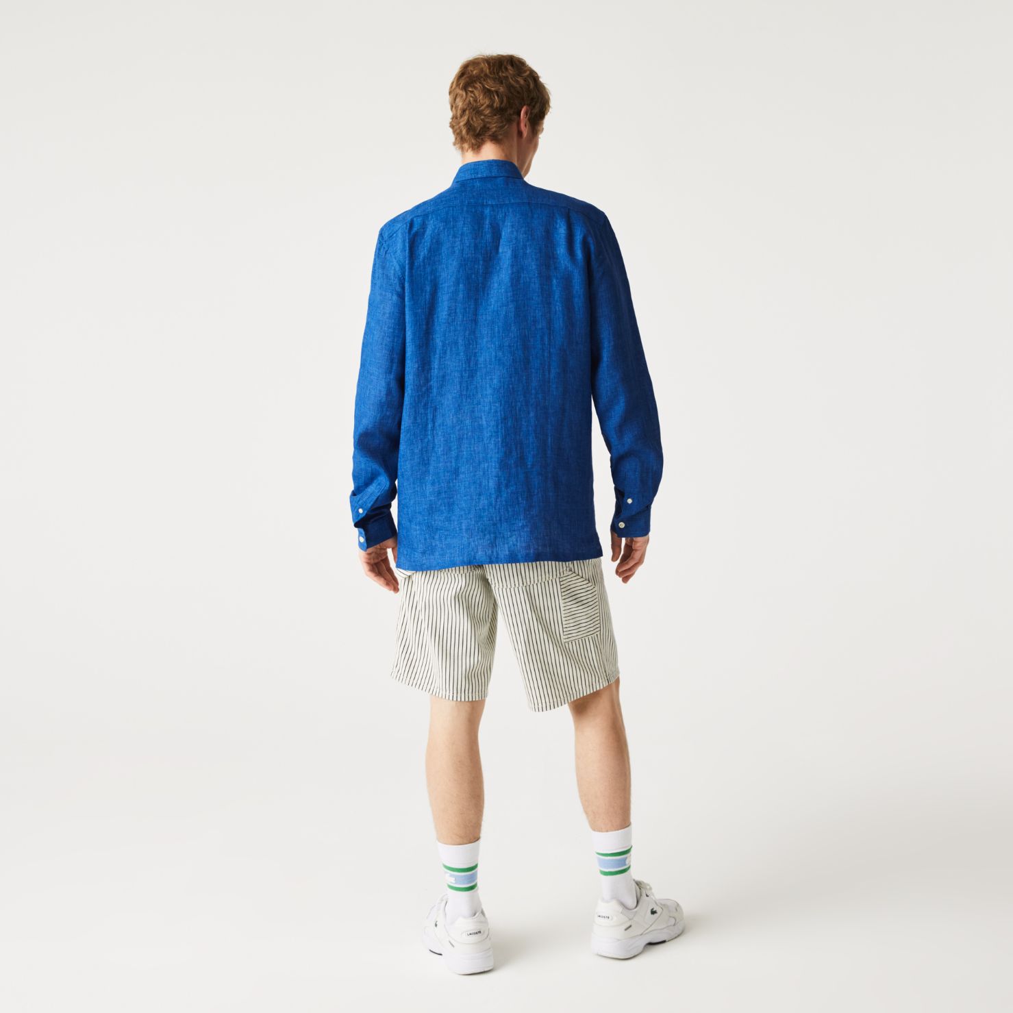 Рубашка Lacoste , цвет синий, для мужчин Рубашка Lacoste , цвет синий, для мужчин
