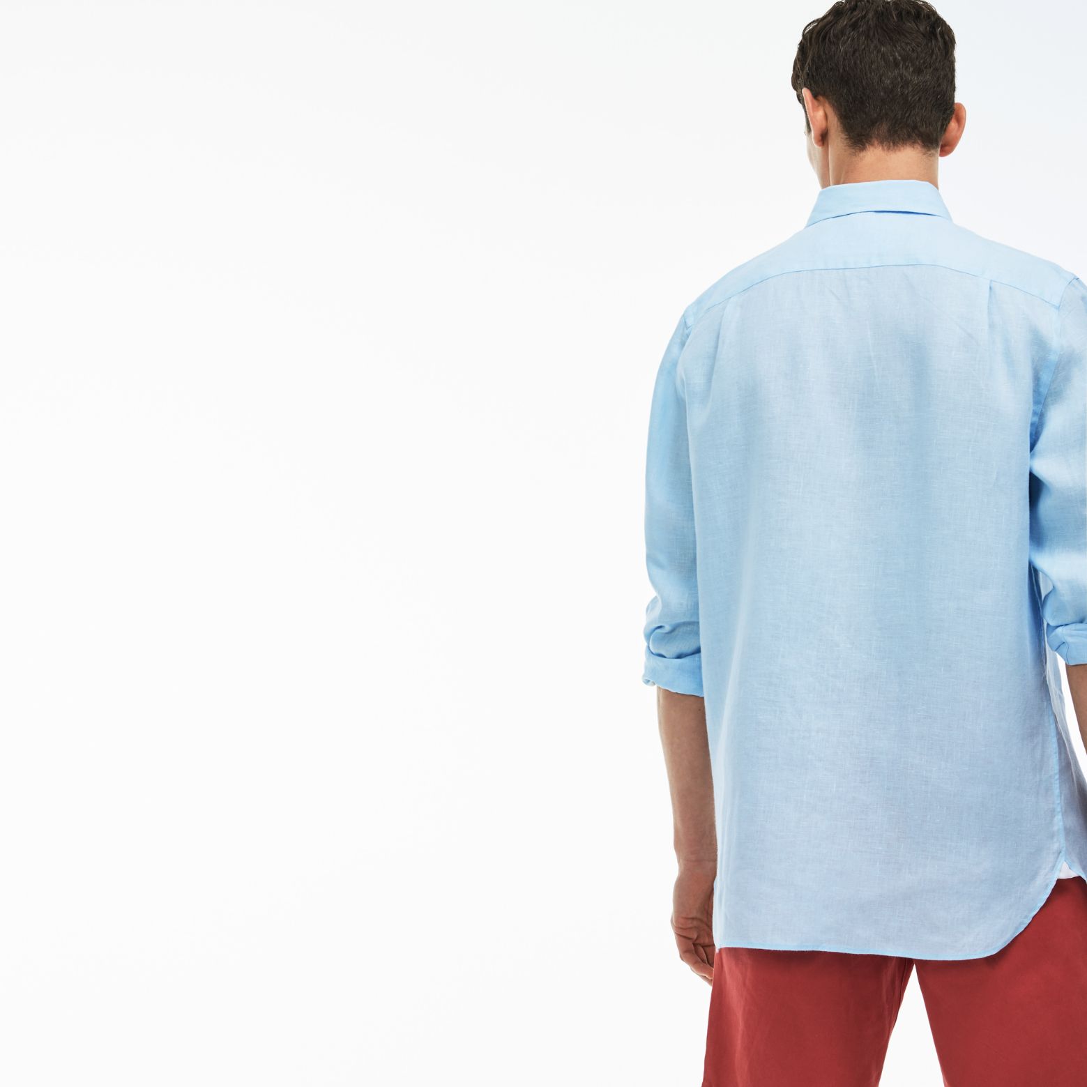 Рубашка Lacoste , цвет голубой, для мужчин Рубашка Lacoste , цвет голубой, для мужчин