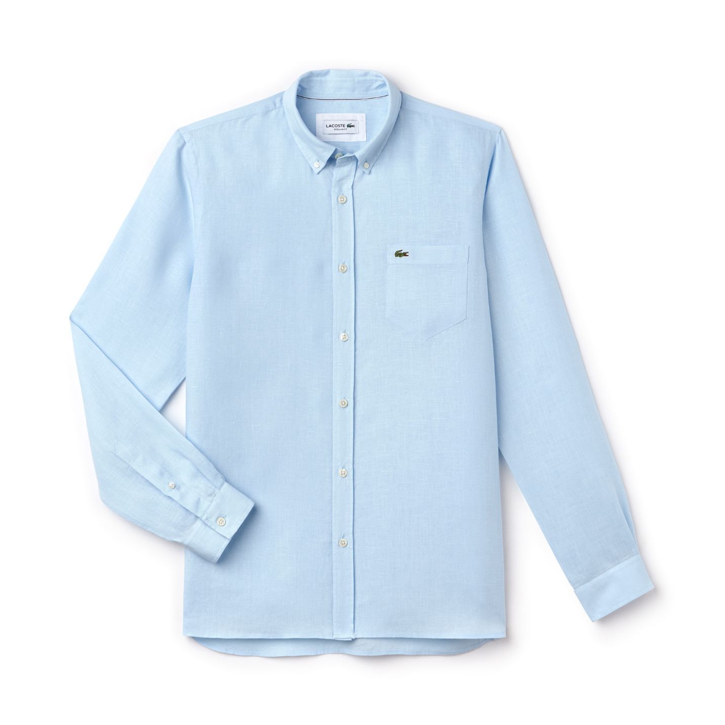 Рубашка Lacoste , цвет голубой, для мужчин Рубашка Lacoste , цвет голубой, для мужчин