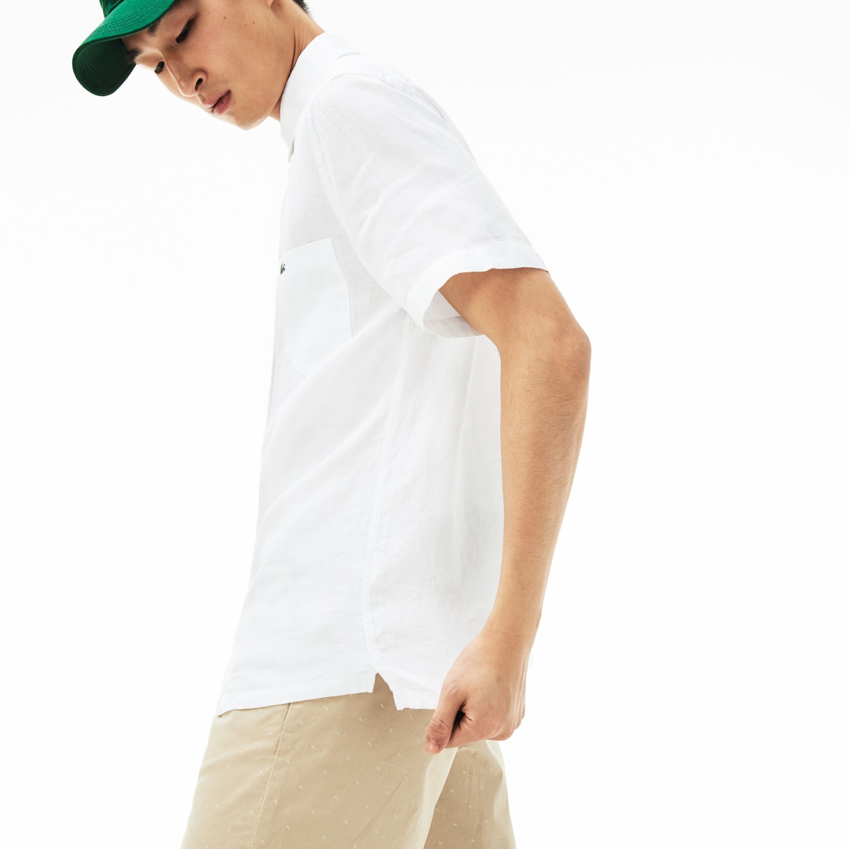 Рубашка Lacoste , цвет белый, для мужчин Рубашка Lacoste , цвет белый, для мужчин