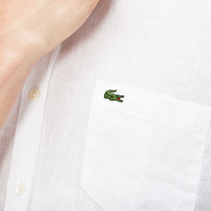Рубашка Lacoste , цвет белый, для мужчин Рубашка Lacoste , цвет белый, для мужчин