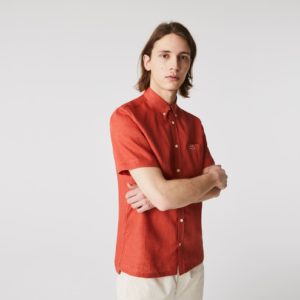 Рубашка Lacoste , цвет красный, для мужчин Рубашка Lacoste , цвет красный, для мужчин