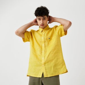 Рубашка Lacoste , цвет желтый, для мужчин