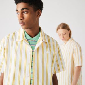 Рубашка Lacoste , цвет бежевый, для мужчин Рубашка Lacoste , цвет бежевый, для мужчин