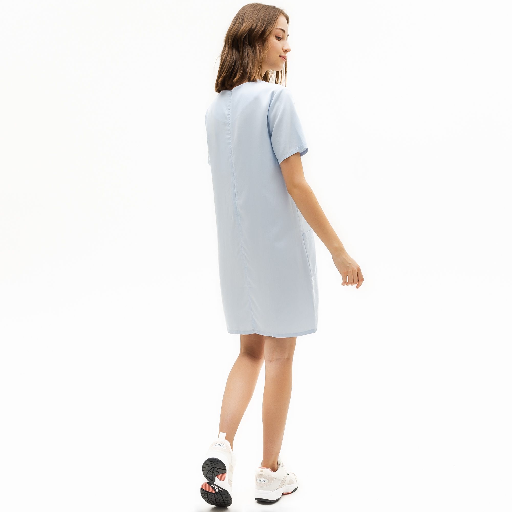 Платье Lacoste , цвет белый, для женщин Платье Lacoste , цвет белый, для женщин