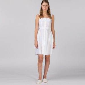 Платье Lacoste , цвет белый, для женщин Платье Lacoste , цвет белый, для женщин