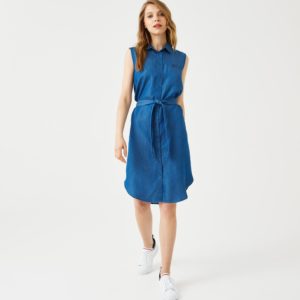 Платье Lacoste , цвет голубой, для женщин Платье Lacoste , цвет голубой, для женщин