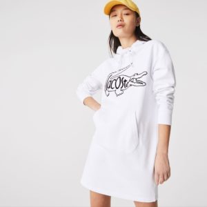Платье Lacoste , цвет белый, для женщин Платье Lacoste , цвет белый, для женщин