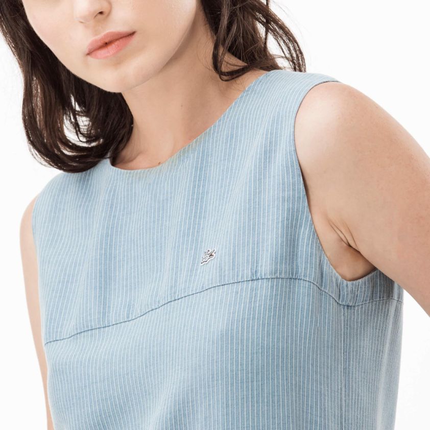 Платье Lacoste , цвет голубой, для женщин Платье Lacoste , цвет голубой, для женщин