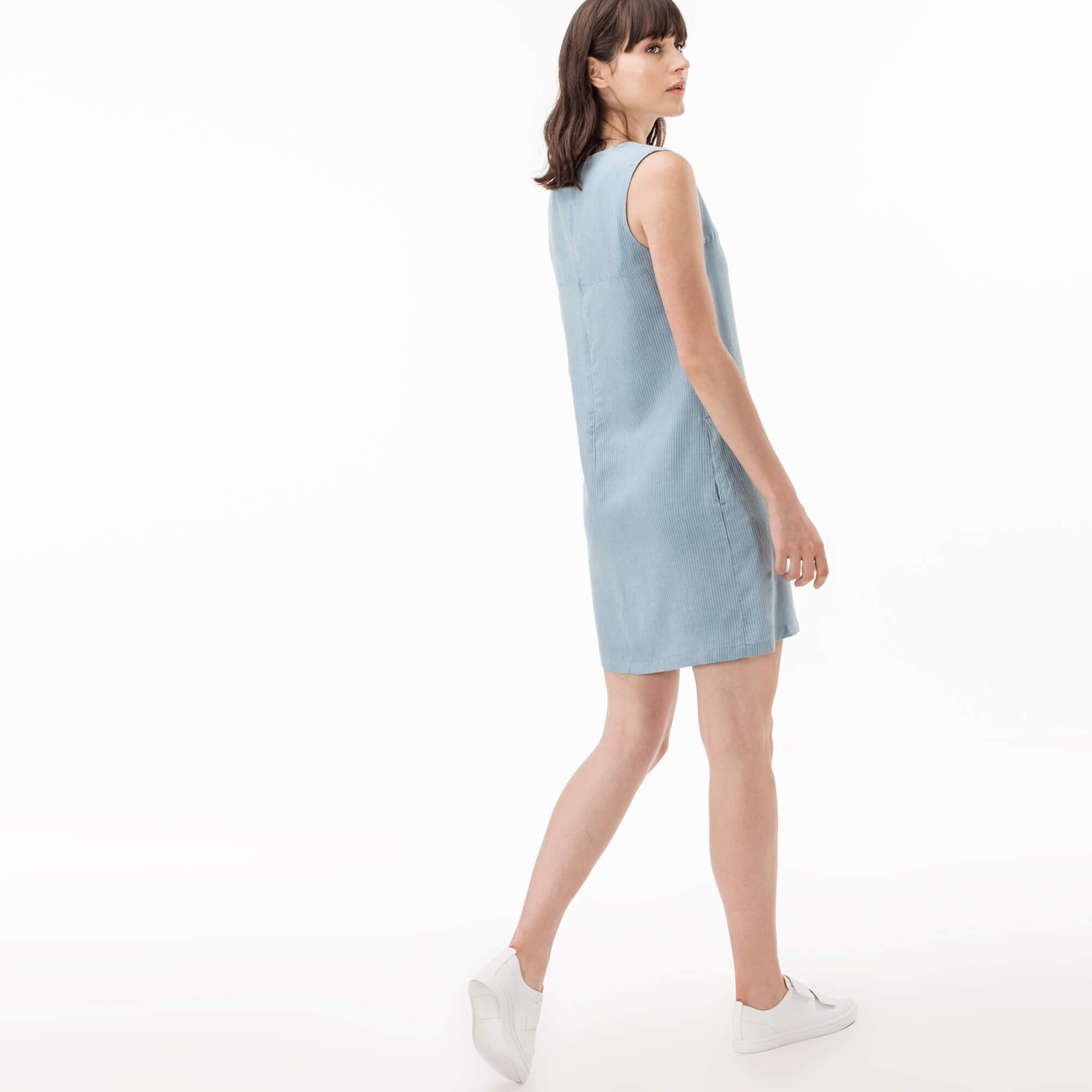 Платье Lacoste , цвет голубой, для женщин Платье Lacoste , цвет голубой, для женщин