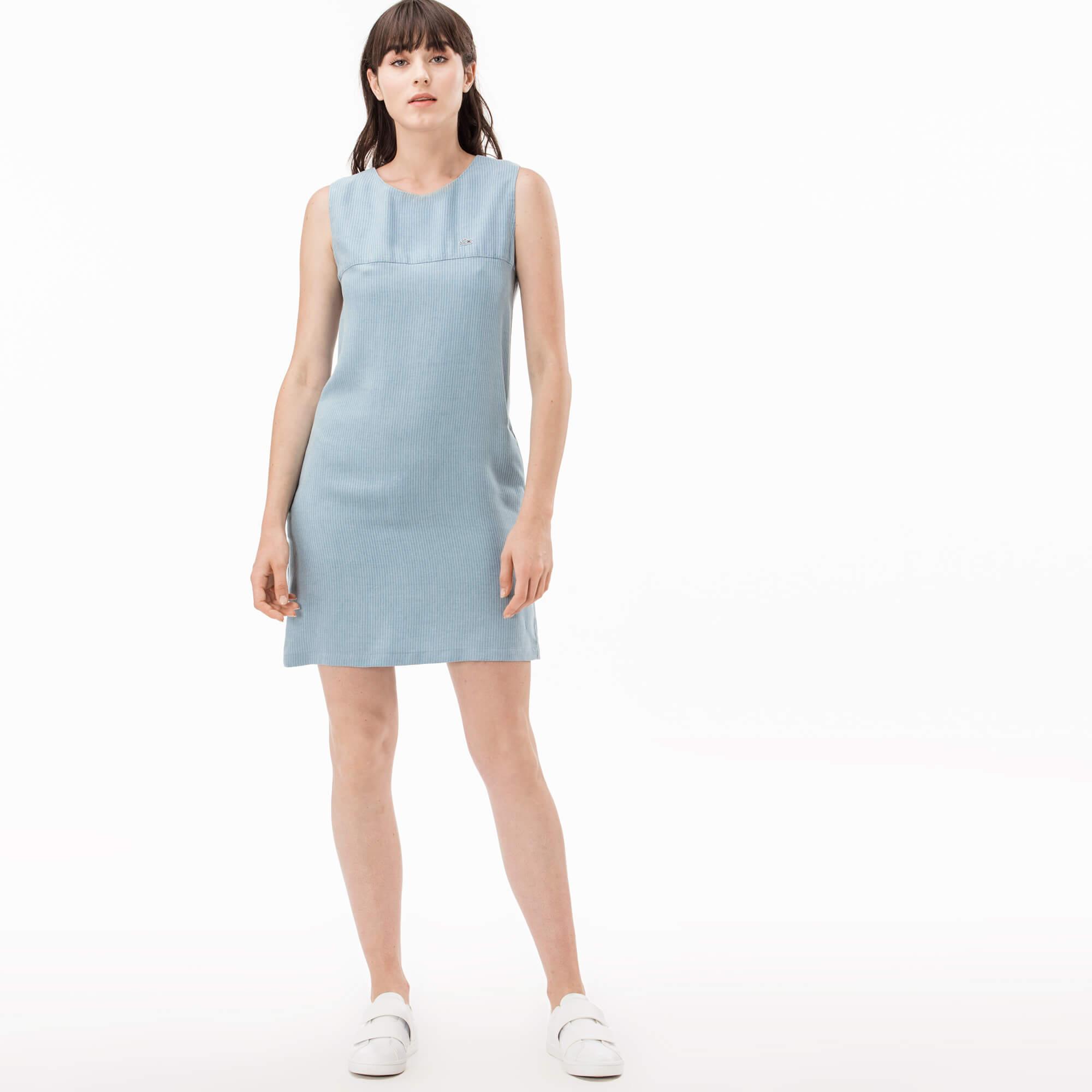 Платье Lacoste , цвет голубой, для женщин Платье Lacoste , цвет голубой, для женщин