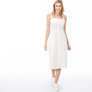 Платье Lacoste , цвет белый, для женщин Платье Lacoste , цвет белый, для женщин