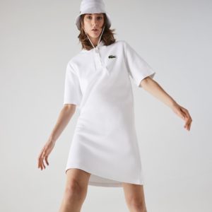 Платье Lacoste , цвет белый, для женщин Платье Lacoste , цвет белый, для женщин