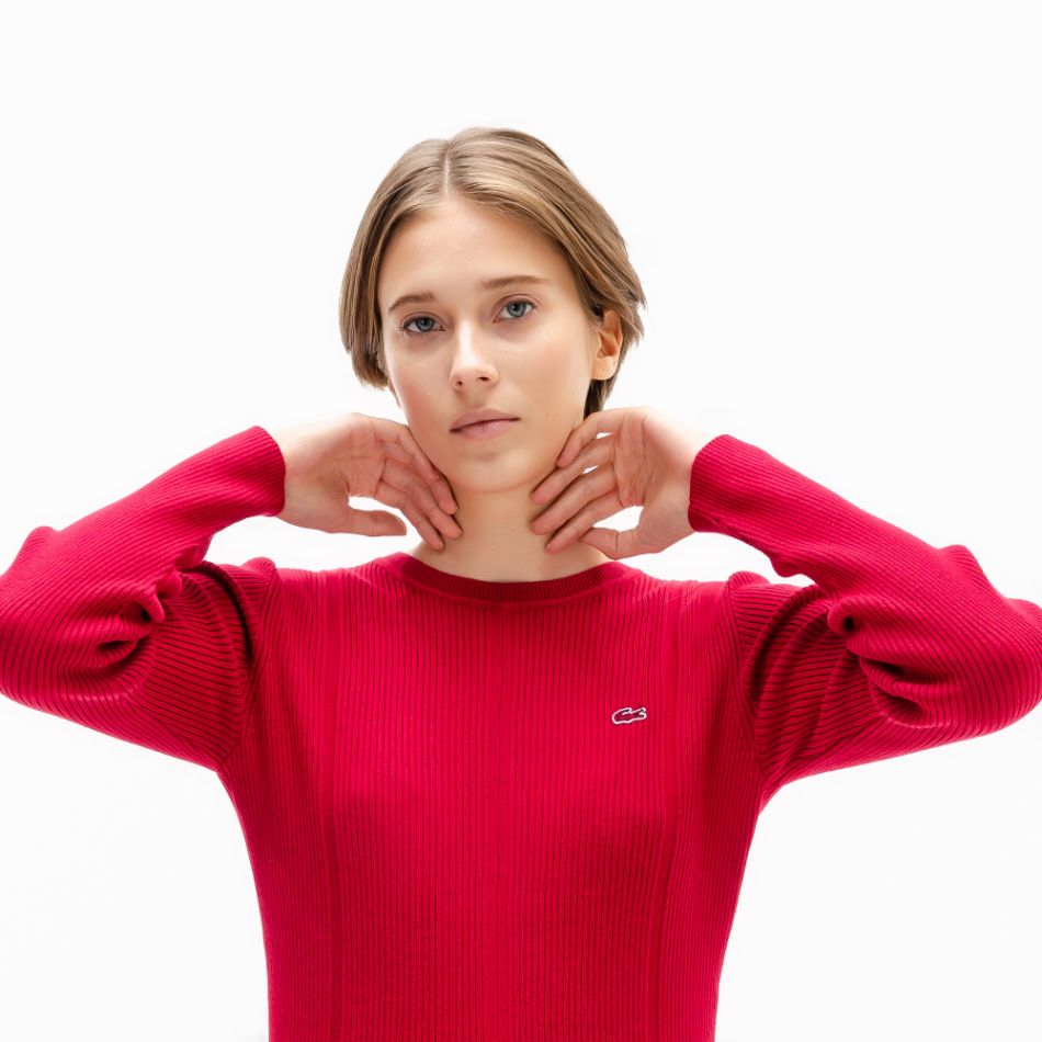 Платье Lacoste , цвет красный, для женщин Платье Lacoste , цвет красный, для женщин