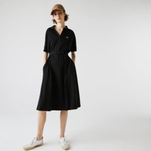 Платье Lacoste , цвет черный, для женщин Платье Lacoste , цвет черный, для женщин