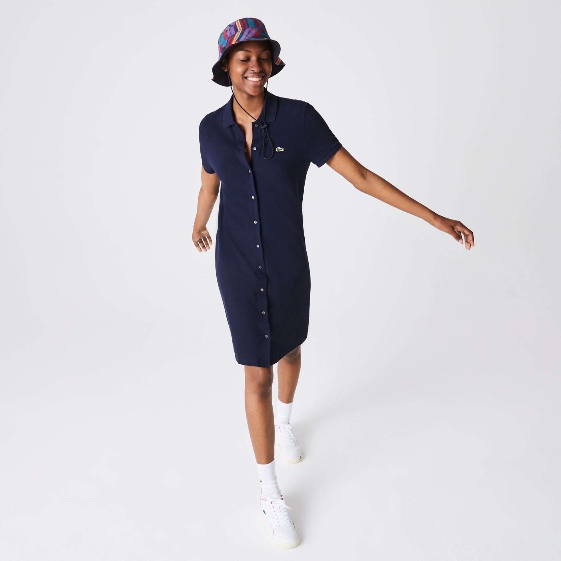 Платье Lacoste , цвет синий, для женщин Платье Lacoste , цвет синий, для женщин