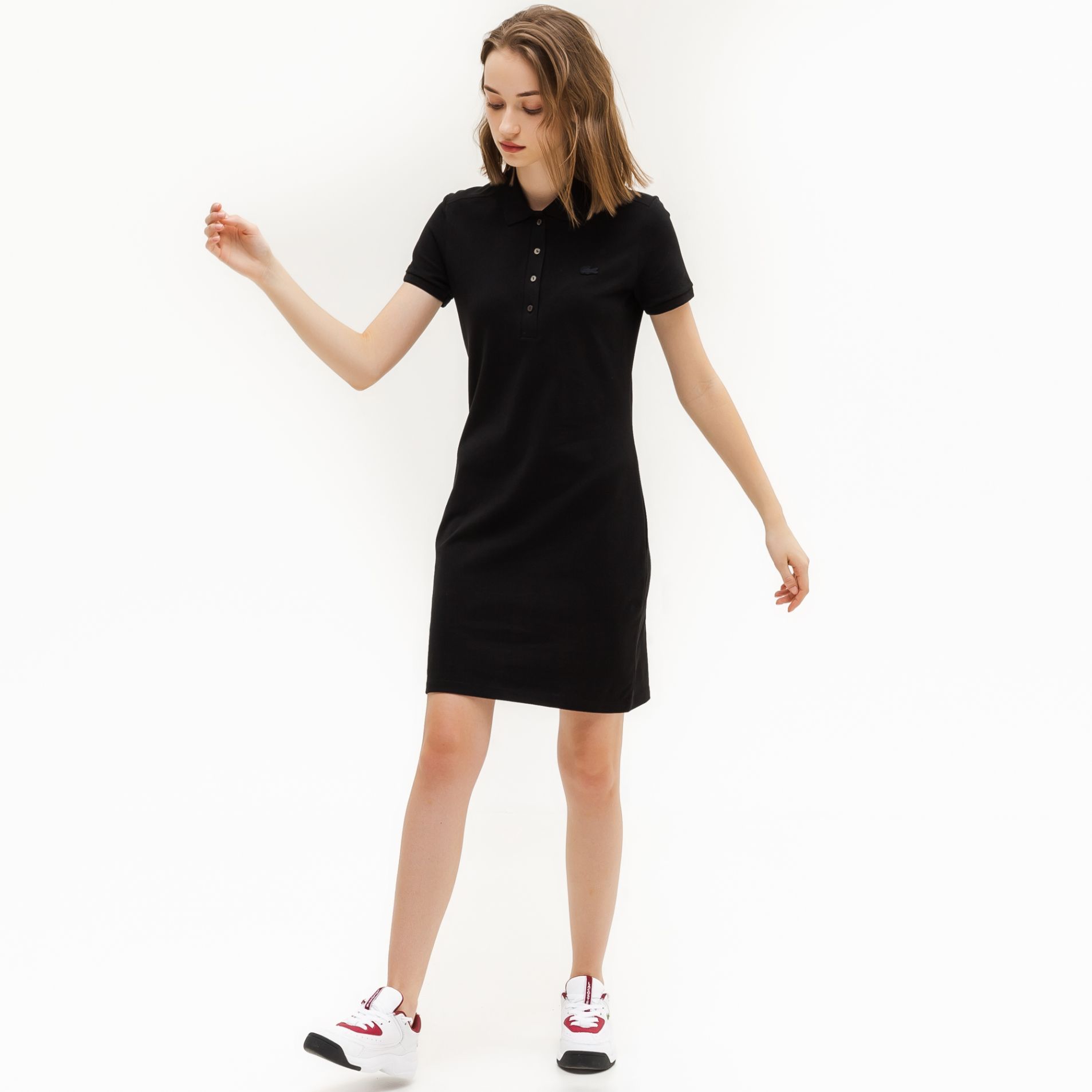 Платье Lacoste , цвет черный, для женщин Платье Lacoste , цвет черный, для женщин