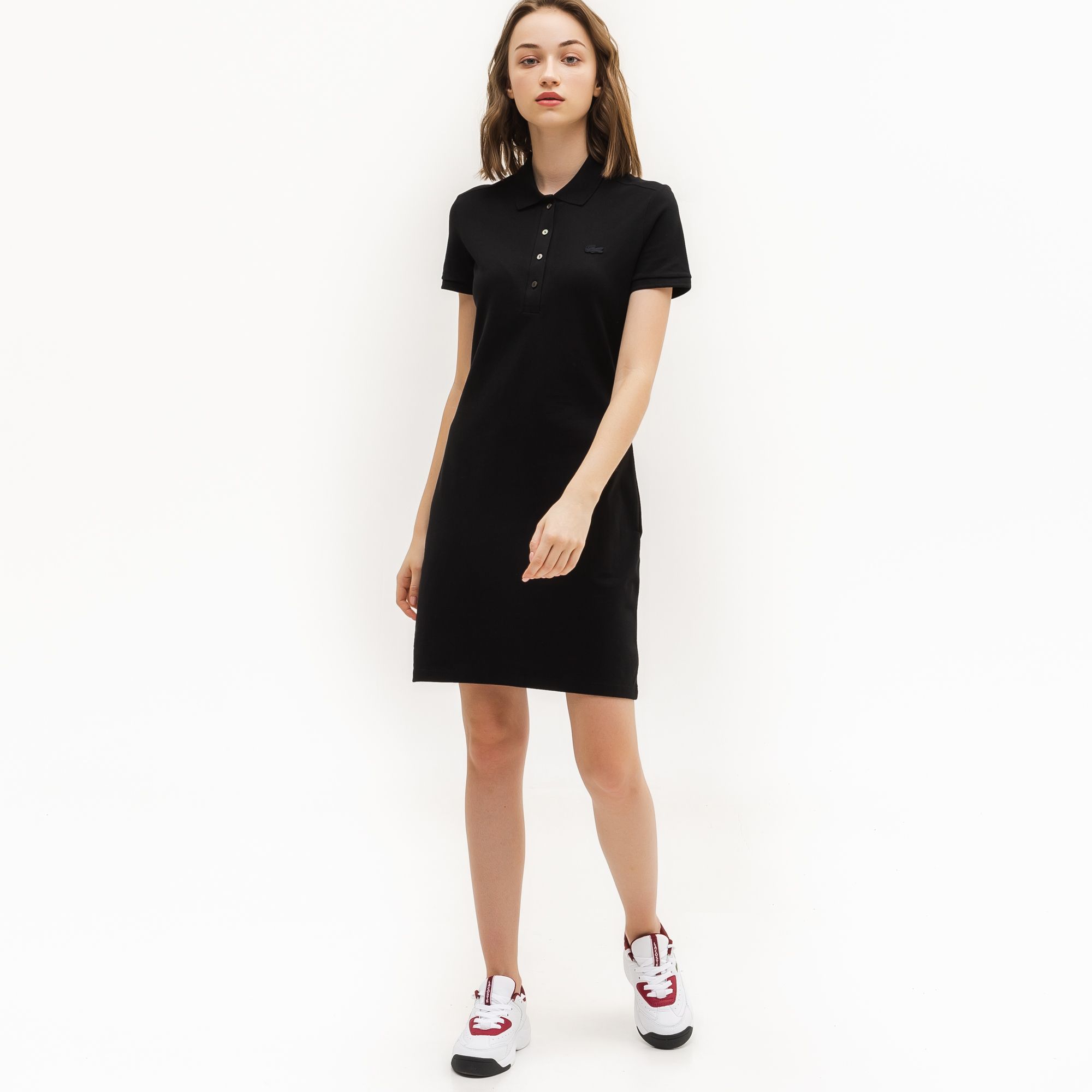 Платье Lacoste , цвет черный, для женщин Платье Lacoste , цвет черный, для женщин