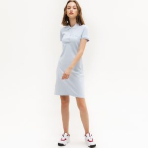 Платье Lacoste , цвет голубой, для женщин Платье Lacoste , цвет голубой, для женщин