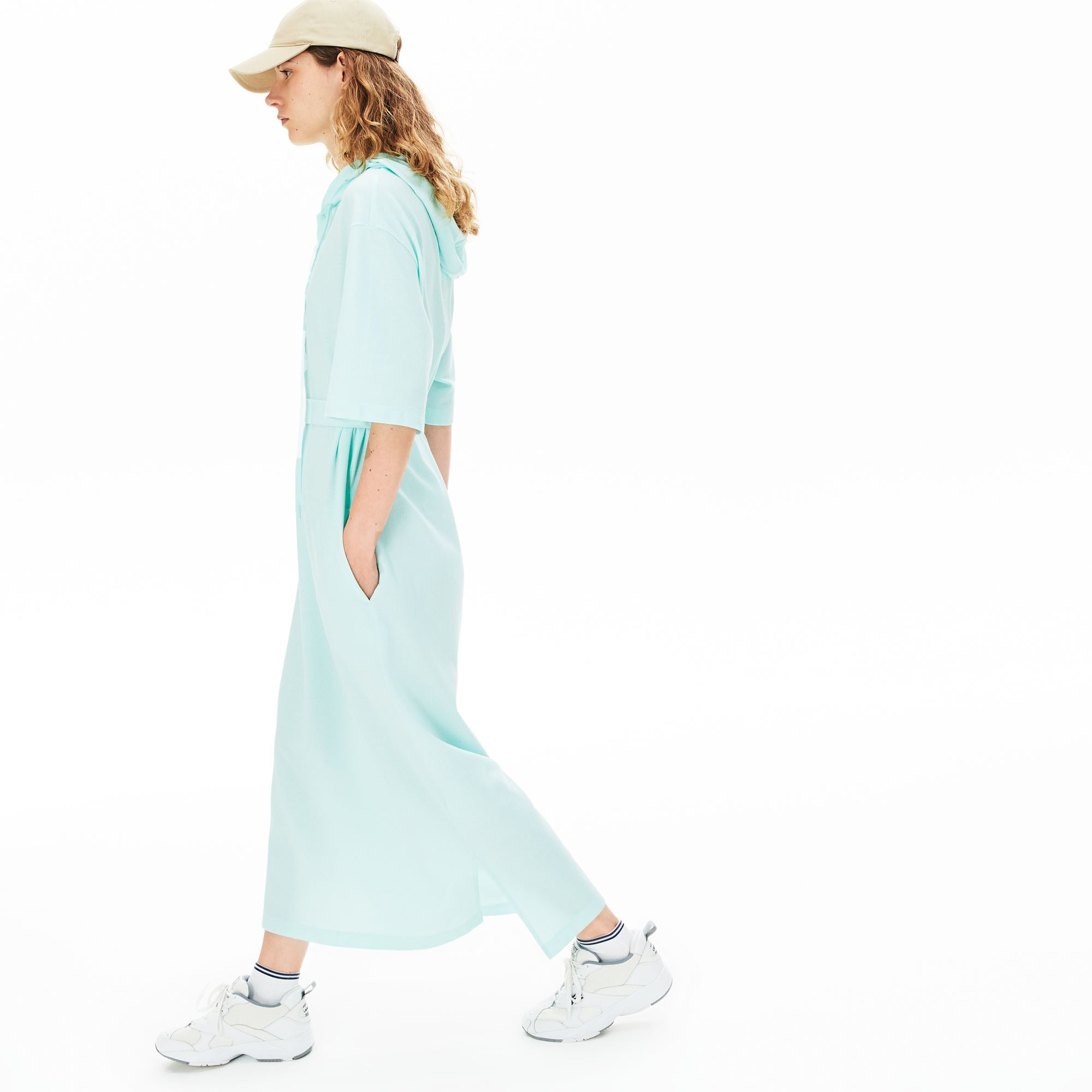 Платье Lacoste , цвет голубой, для женщин Платье Lacoste , цвет голубой, для женщин