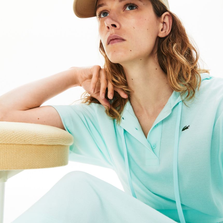 Платье Lacoste , цвет голубой, для женщин Платье Lacoste , цвет голубой, для женщин