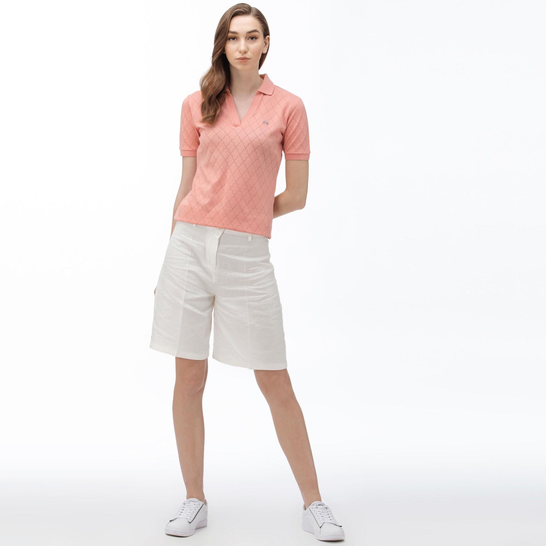 Шорты Lacoste , цвет белый, для женщин Шорты Lacoste , цвет белый, для женщин