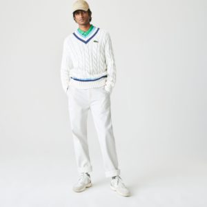 Брюки Lacoste , цвет белый, для мужчин Брюки Lacoste , цвет белый, для мужчин
