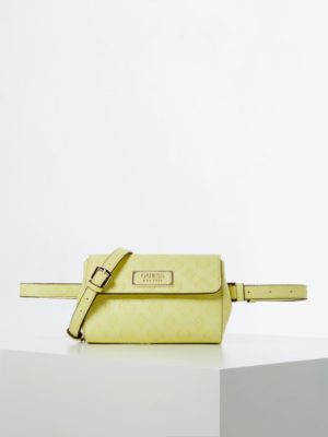 ПОЯСНАЯ СУМКА «LOGO LOVE» С ТИСНЕНЫМИ ЛОГОТИПАМИ 4G И «ПИОН» Guess