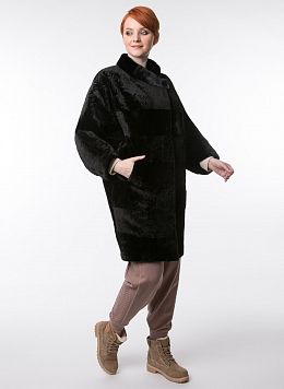 Пальто кокон из астрагана 05, КАЛЯЕВ