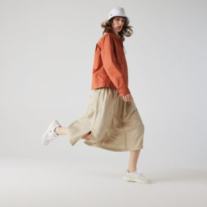 Юбка Lacoste , цвет бежевый, для женщин Юбка Lacoste , цвет бежевый, для женщин