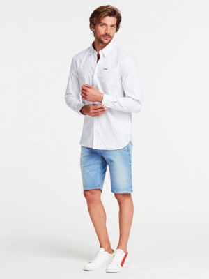 РУБАШКА В ПОЛОСКУ ИЗ ЭЛАСТИЧНОГО ХЛОПКА Guess