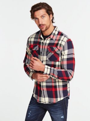 РУБАШКА С РИСУНКОМ В КЛЕТКУ Guess