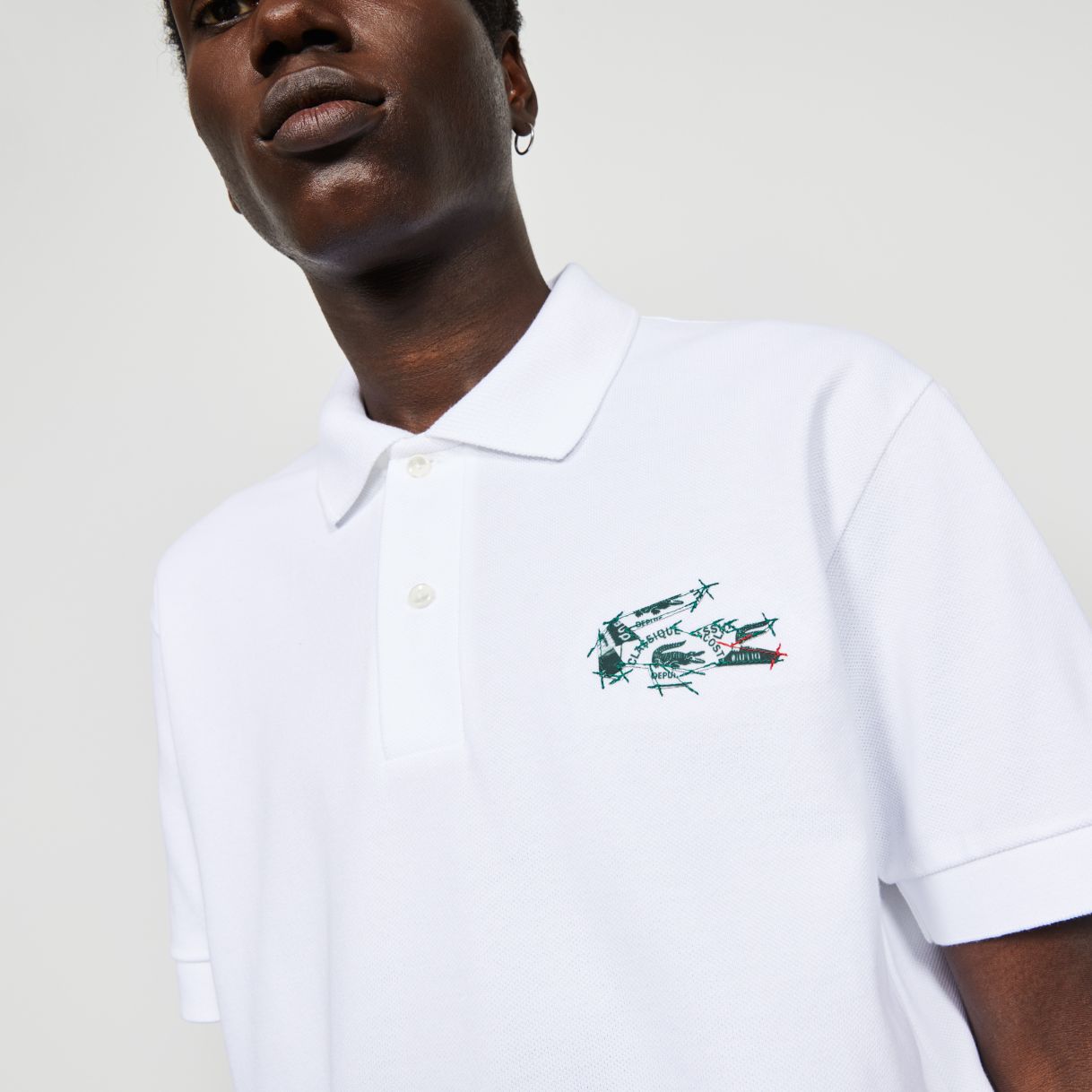Рубашка Lacoste Fashion Show , цвет белый, для мужчин Рубашка Lacoste Fashion Show , цвет белый, для мужчин