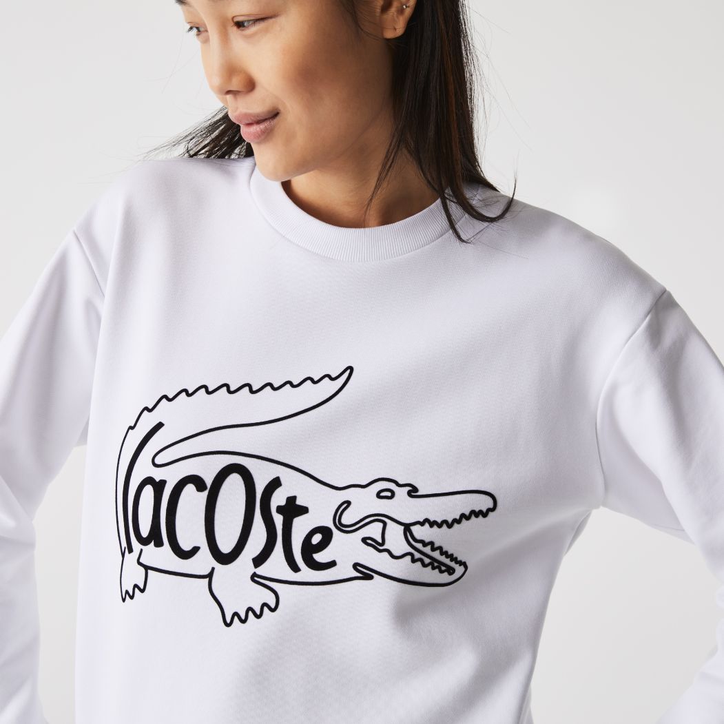 Толстовка Lacoste , цвет белый, для женщин Толстовка Lacoste , цвет белый, для женщин