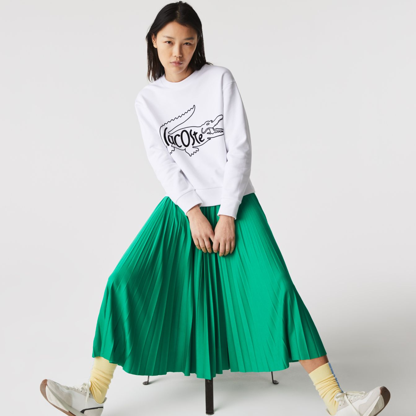Толстовка Lacoste , цвет белый, для женщин Толстовка Lacoste , цвет белый, для женщин