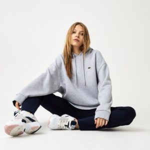 Толстовка Lacoste , цвет серый, для женщин Толстовка Lacoste , цвет серый, для женщин