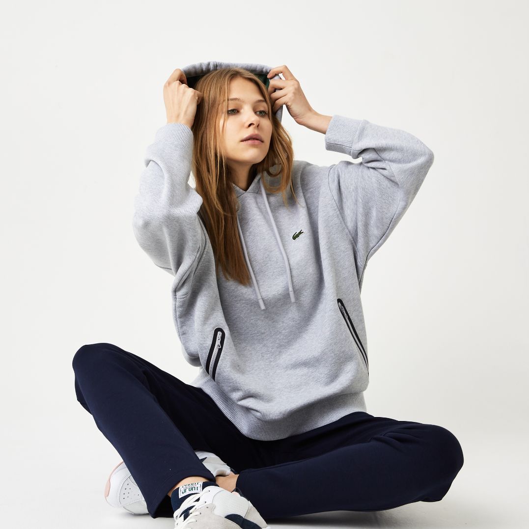 Толстовка Lacoste , цвет серый, для женщин Толстовка Lacoste , цвет серый, для женщин