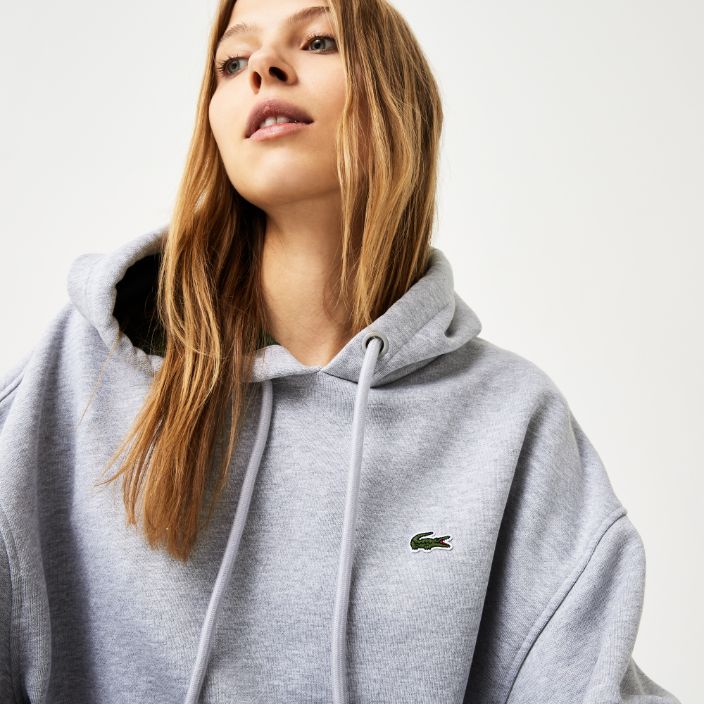 Толстовка Lacoste , цвет серый, для женщин Толстовка Lacoste , цвет серый, для женщин