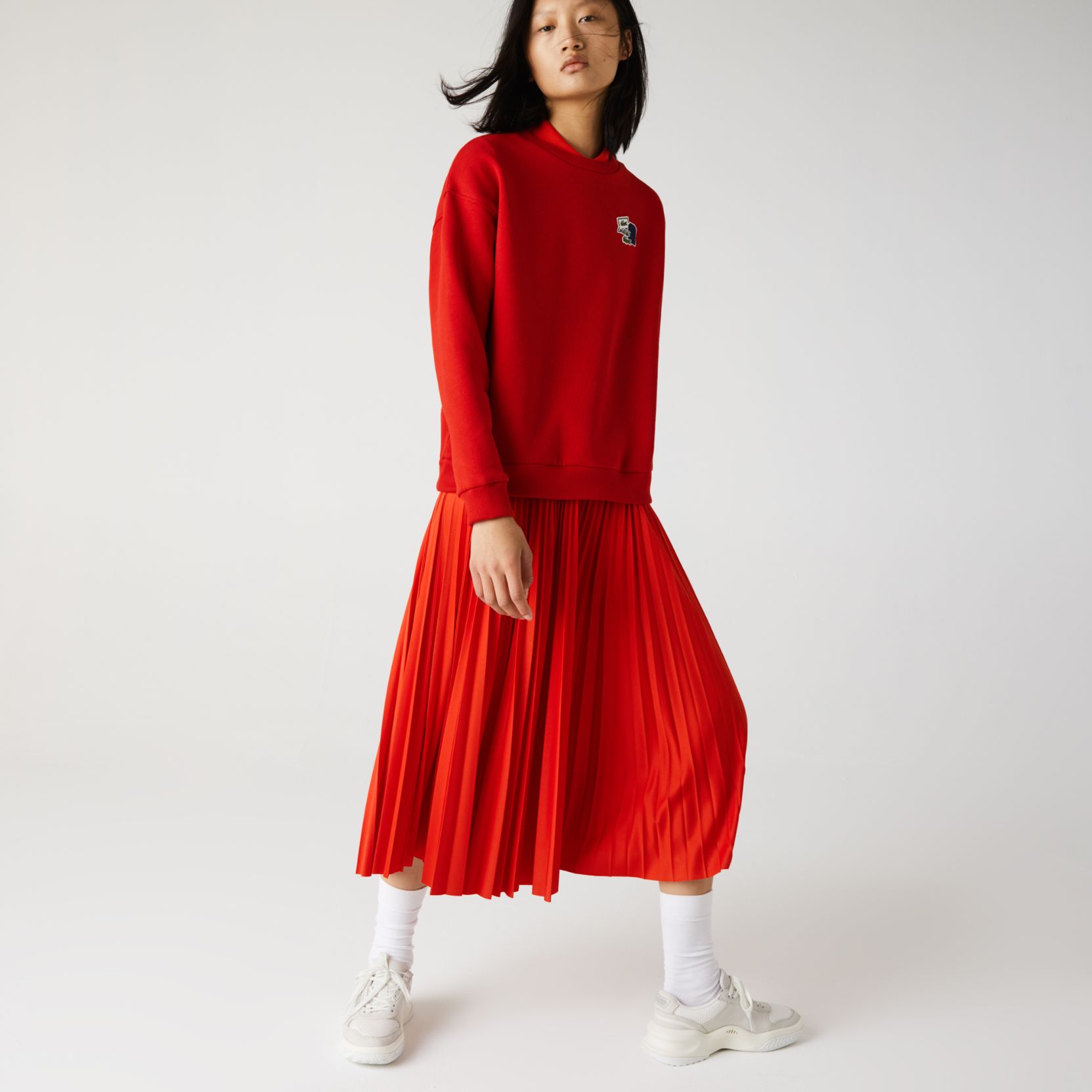 Толстовка Lacoste , цвет красный, для женщин Толстовка Lacoste , цвет красный, для женщин
