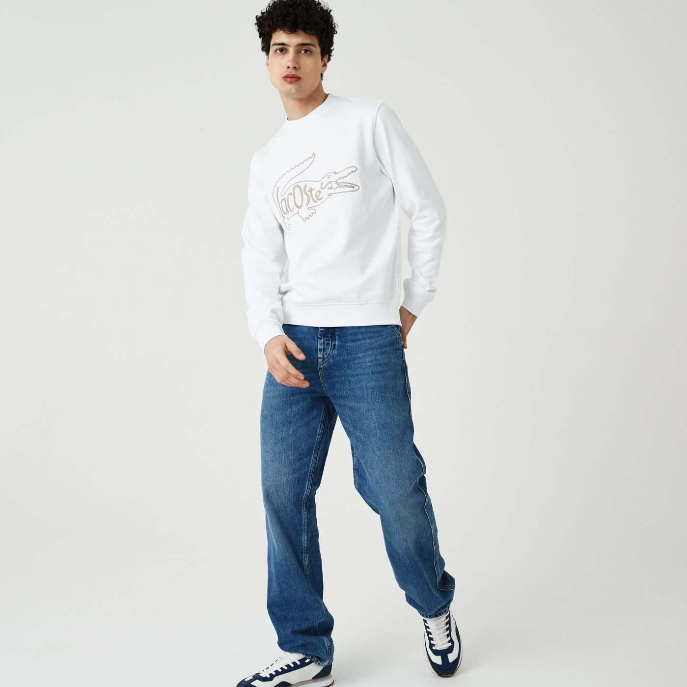 Толстовка Lacoste , цвет белый, для мужчин Толстовка Lacoste , цвет белый, для мужчин