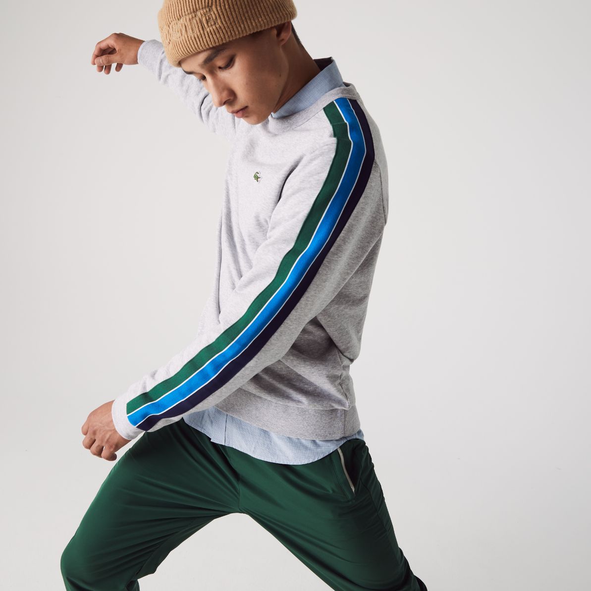 Толстовка Lacoste , цвет серый, для мужчин Толстовка Lacoste , цвет серый, для мужчин