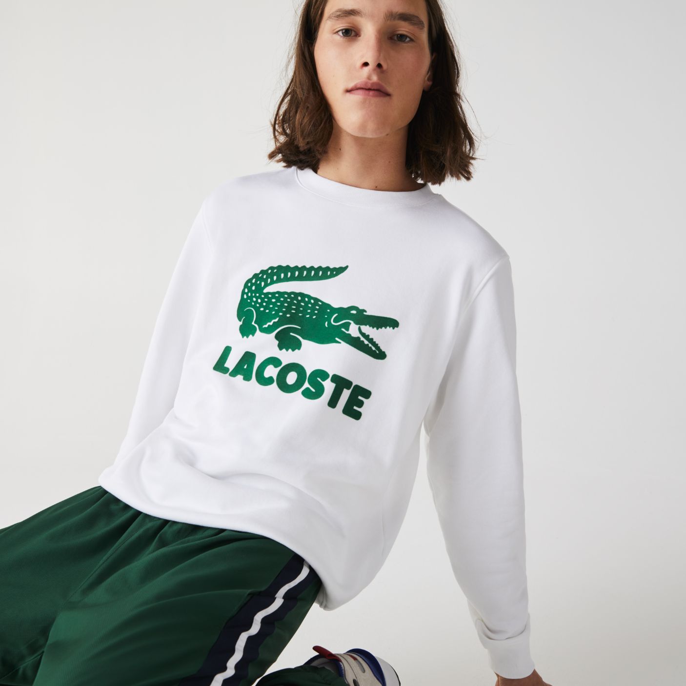 Толстовка Lacoste , цвет белый, для мужчин Толстовка Lacoste , цвет белый, для мужчин